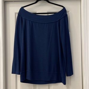 Gibson Navy Blue Off-Shoulder Top
